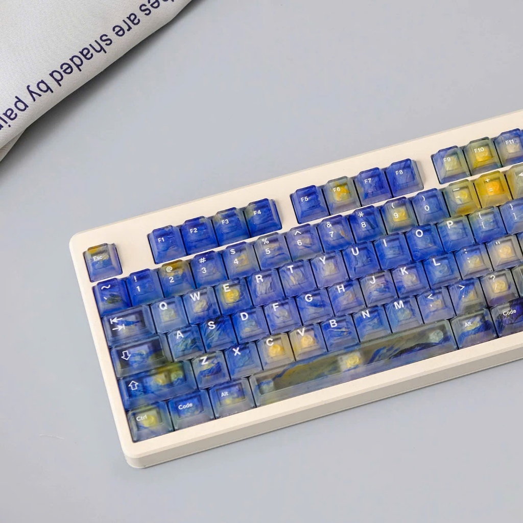Keycap Aifei Starry Blue Sương mờ | Xuyên led | Chất liệu PBT | Profile Cherry | Keyboard Studio