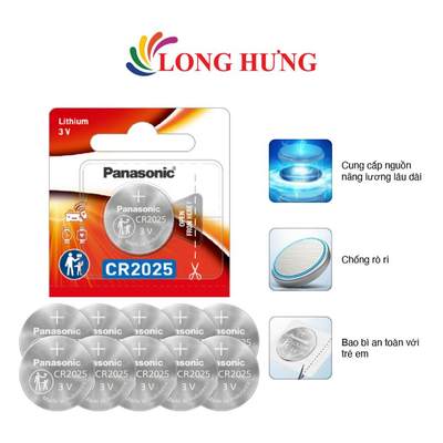 Pin nút Panasonic 3V CR-2025/5BN (10 viên/50 viên) - Hàng chính hãng