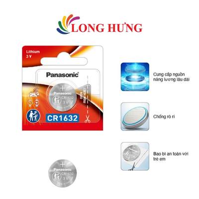 Pin nút Panasonic 3V CR-1632/5BN (1 viên/3 viên/5 viên) - Hàng chính hãng