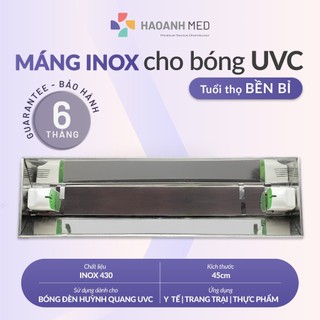 Máng inox cho đèn uvc diệt khuẩn, phù hợp cho y tế/trang trại/thẩm mỹ viện - t8 45cm đui g13