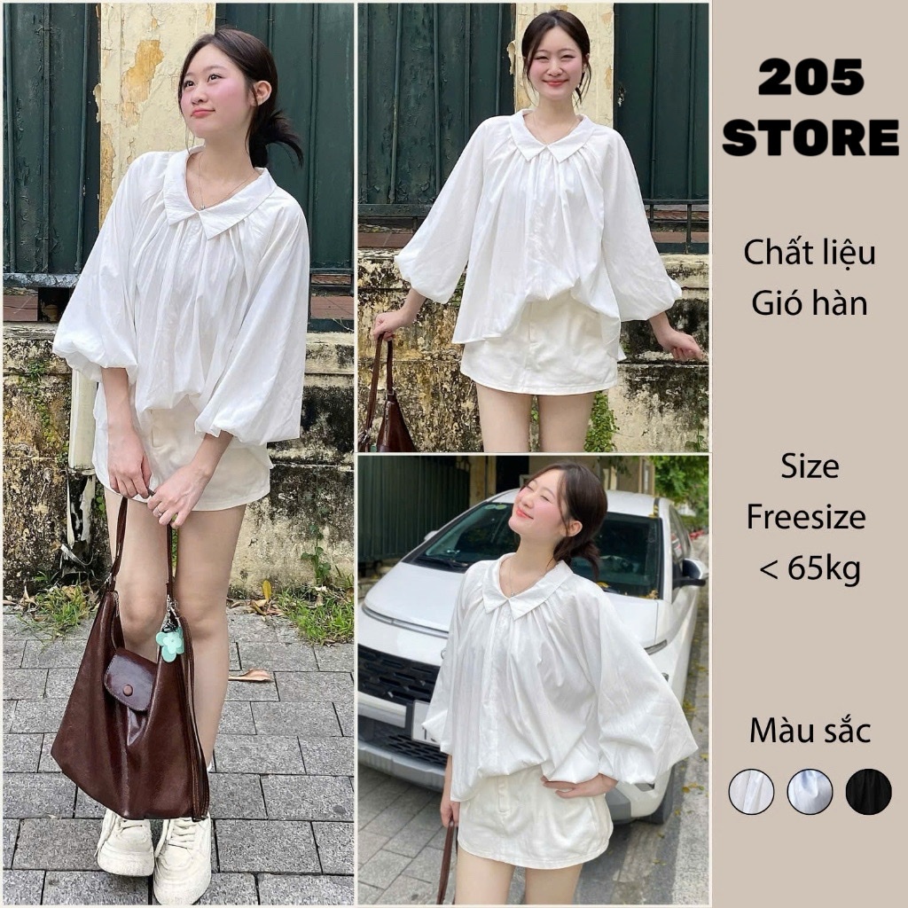Áo Sơ Mi Over Size Tay Bồng Cổ Bẻ 20 THÁNG 05 SHOP MA3111