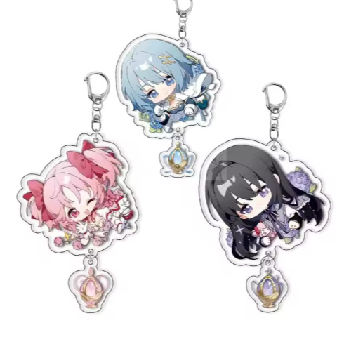 Móc khóa Madoka Magica Q-Version hình Madoka, Homura, mica acrylic, treo balo, chìa khóa, phụ kiện c