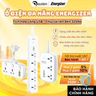  Ổ điện đa năng Energizer thông minh sạc nhanh Type-C chịu tải lên đến 3250W - Hàng chính hãng 