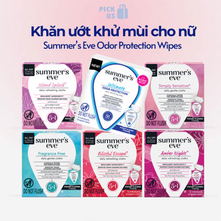 [Gói lẻ] Khăn ướt vệ sinh vùng kín Summer's Eve, Nhập Mỹ | Khăn lau vùng kín, Khử mùi, làm thơm
