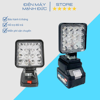 Thân đèn pin led có cổng USB, đèn pha led dùng chân pin phổ thông Makita 4cm thiết kế bi cầu rọi xa