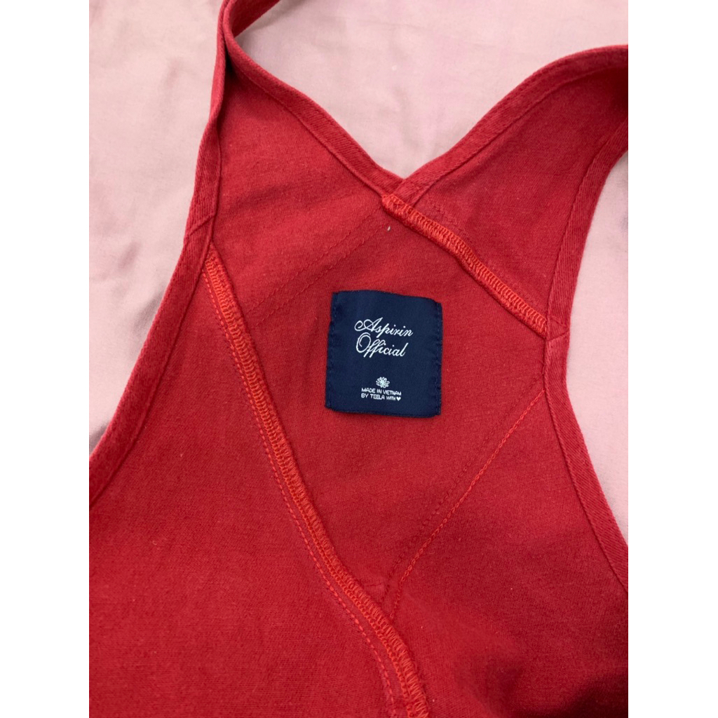 [PASS] Yếm bò ASPIRIN. official màu đỏ