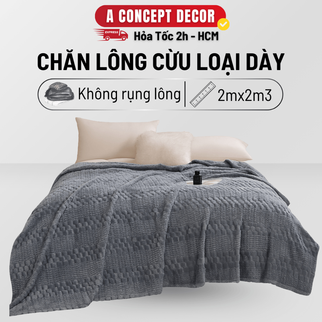Chăn Lông Cừu Dày A Concept Decor Mền Lông Cừu Cao Cấp Mềm Mịn Giữ Nhiệt Tốt Chăn Đắp Cho Người Lớn 