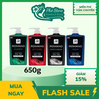  Sữa tắm Romano hương nước hoa Classic  Attitude  Force  Gentleman 650g  chai 
