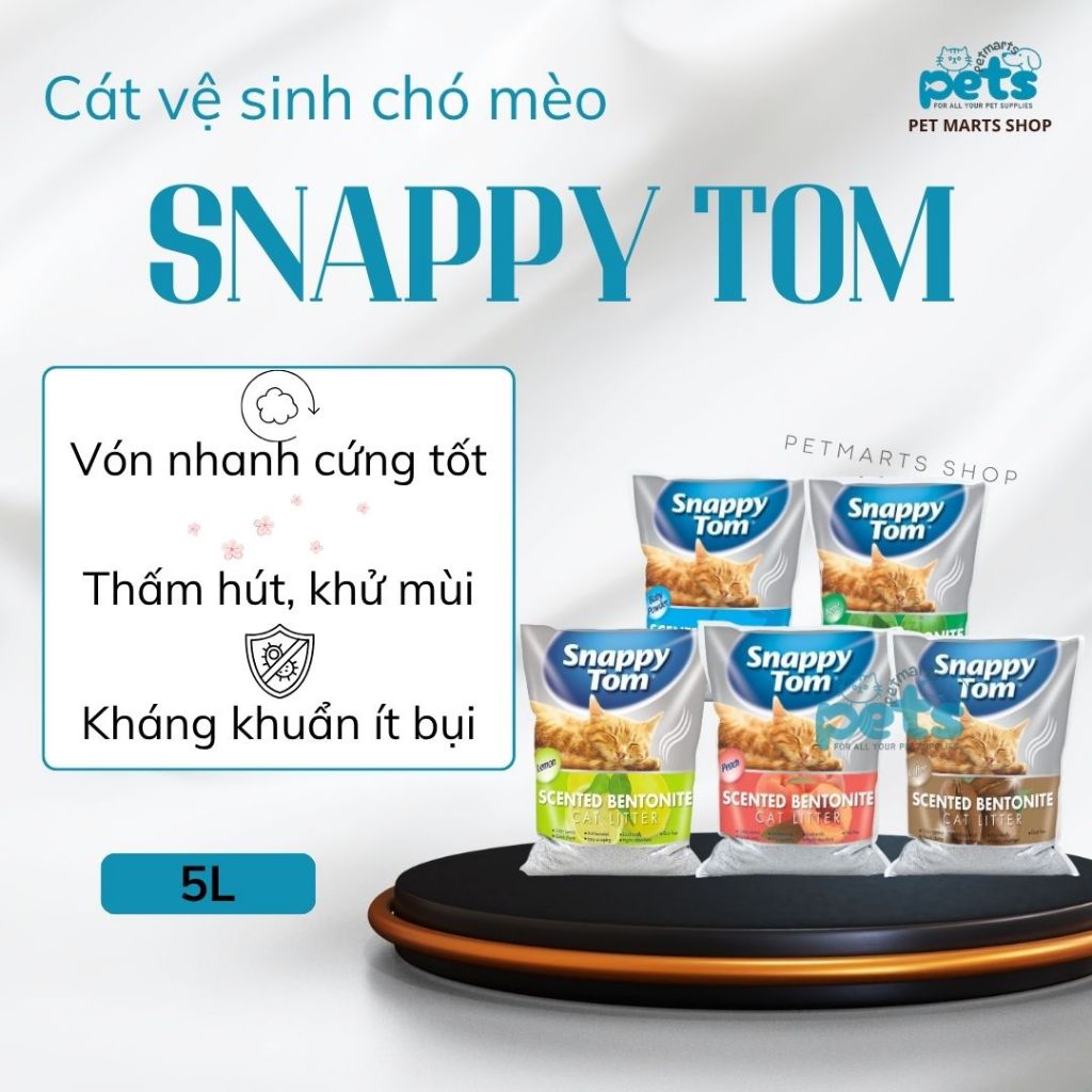 Cát vệ sinh Snappy Tom 5L cho mèo