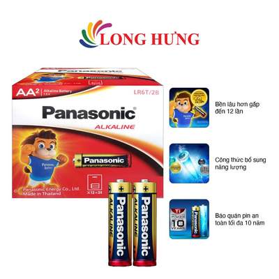Pin kiềm Panasonic Alkaline AA LR6T (24 viên/48 viên) - Hàng chính hãng