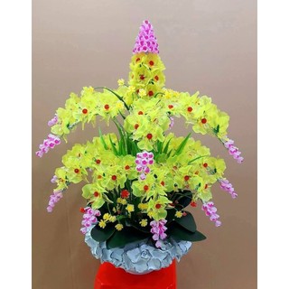 set nguyên liệu tự làm mẫu 15 cành 6 hoa 9 nụ(k gồm chậu)