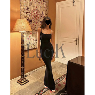 001(Có Bigsize) Đầm body dài thun gân 2 dây (120cm)