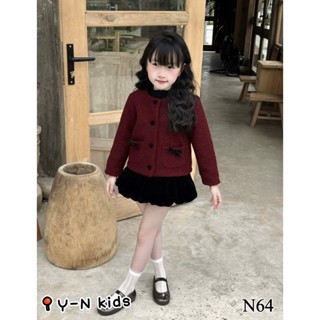    HÀNG LOẠI 1  Đồ bộ mùa đông bé gái Set áo dạ lông cừu mix chân váy nhung bé mặc Tết Noel 10-30kg Tiệm Nhà Sam 