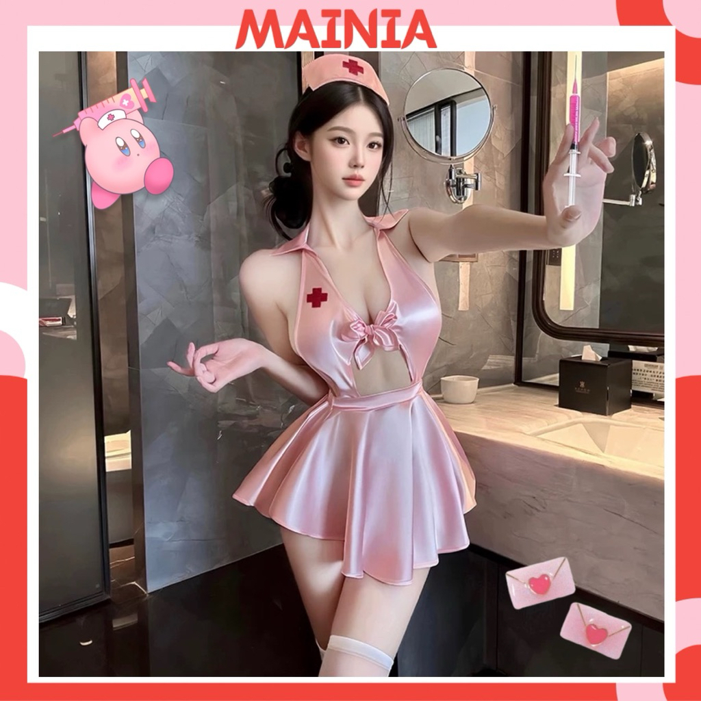 Váy Lụa Xòe Cosplay Cô Y Tá 1320 MAINIA STORE