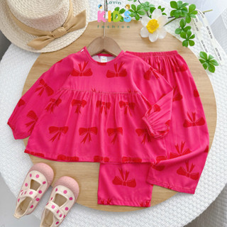  Đồ bộ tole tay dài quần dài form Babydoll cho bé gái size 8-15kg-Lavin Kids 