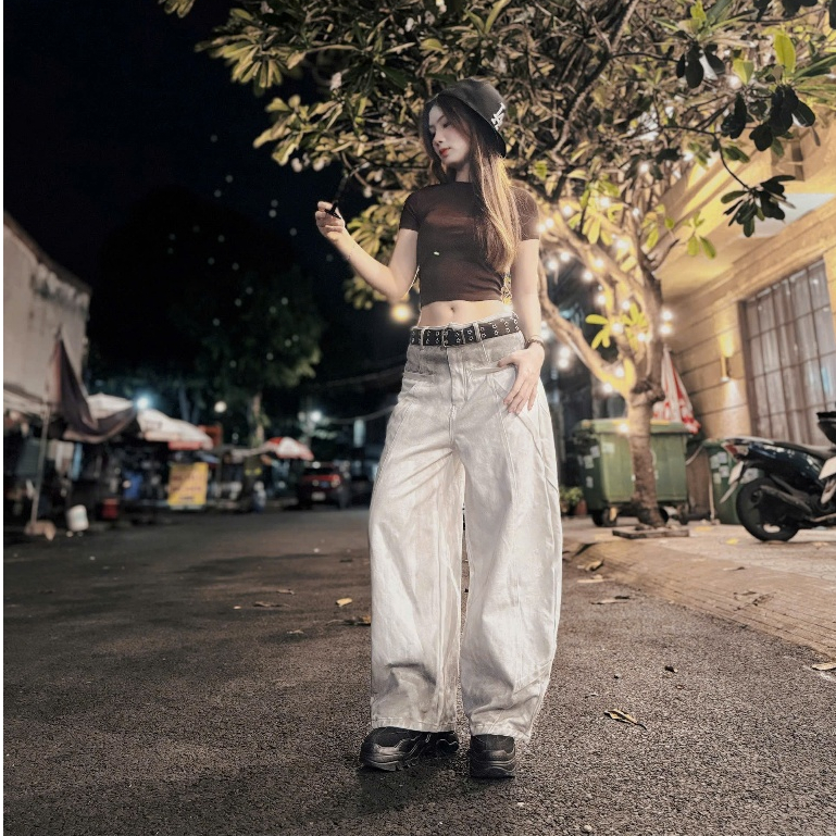 ZBM - Quần Jeans wash ống rộng, quần bò wash màu unisex ống cong cao Cấp | BigBuy360 - bigbuy360.vn