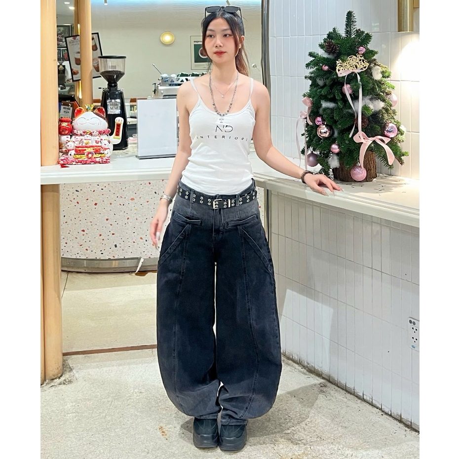 ZBM - Quần Jeans wash ống rộng, quần bò wash màu unisex ống cong cao Cấp | BigBuy360 - bigbuy360.vn