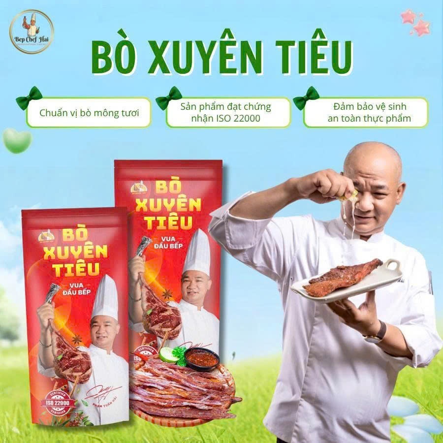 Bò Xuyên Tiêu Chef Hải - Thịt bò khô - Từ Bò Tươi 100% - Bếp Chef Hải - Masterchef Phạm Tuấn Hải