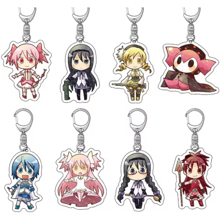 Móc khóa Madoka Magica hình Madoka, Homura, Sayaka, Mami, Kyoko