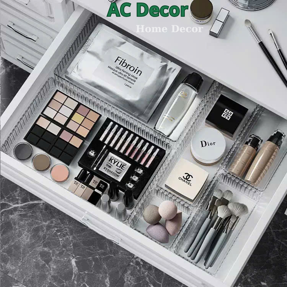 Khay Chia Ngăn Kéo AC DECOR, Khay Nhựa Trong Đựng Mĩ Phẩm Có Thể Xếp Chồng, Khay Nhựa P300