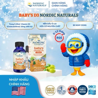  Vitamin D3 thuần tinh khiết Nordic Naturals lọ 22,5ml cho bé 0-12 tháng   Sunny Store   