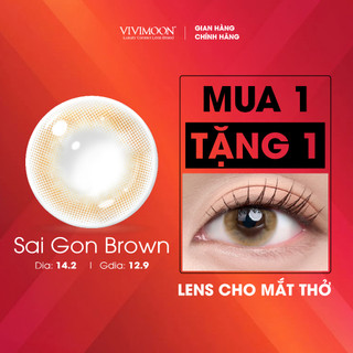  Lens cận 6 tháng VIVIMOON cho mắt thở màu nâu tây Sài Gòn Brown từ 0-8 độ  Giá 01 đôi  