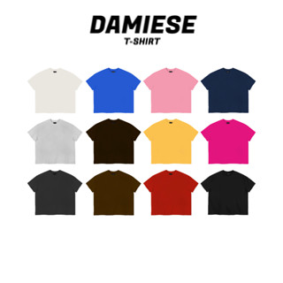  ÁO THUN BOXY TRƠN DAMIESE COTTON 260GSM Cổ Tròn 