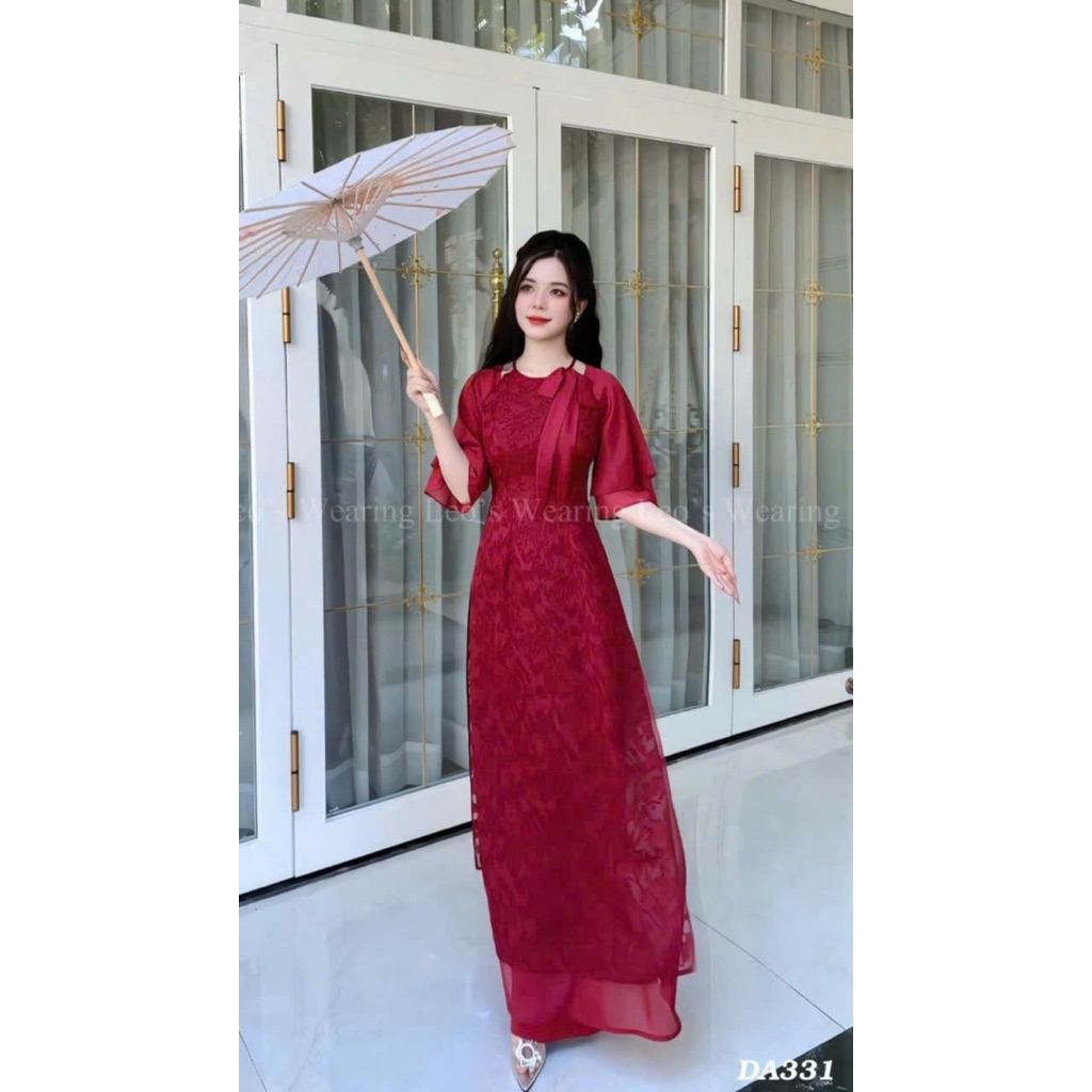 Áo dài yếm hiện đại 4 tà mặc tết