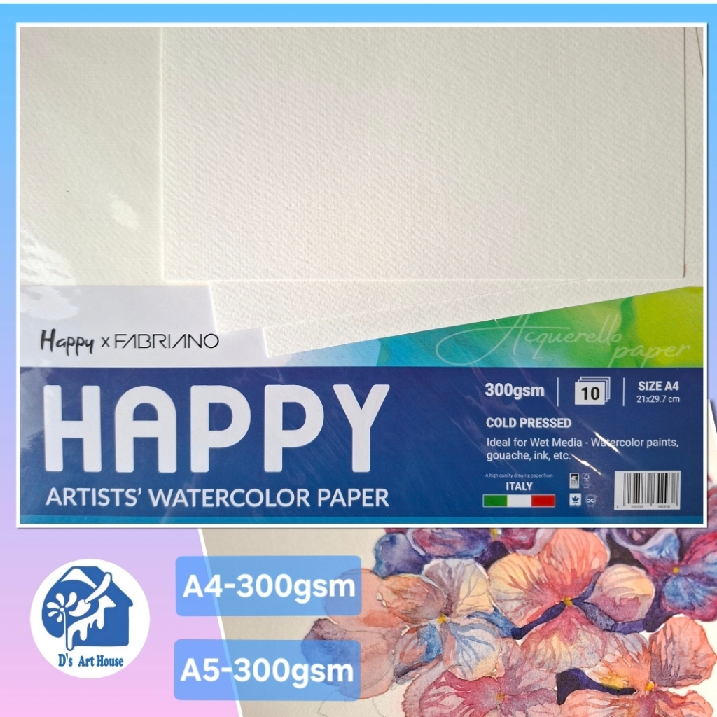 Giấy vẽ màu nước HAPPY 300gsm - A4 -A5