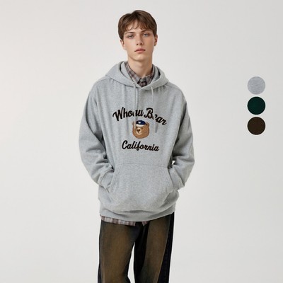 Áo Hoodie WHO.A.U Steve Campus Patch Hoodie(Brushed)_WHMHF4T21U