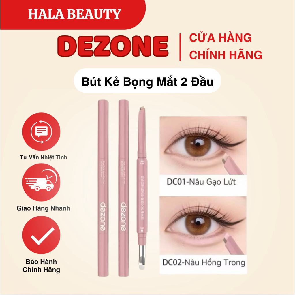 [DEZONE] Bút Kẻ Bọng Mắt Dezone Kẻ Mắt Phấn Mắt, Bút Vẽ Đường Viền Mắt Highlight Chống Nước