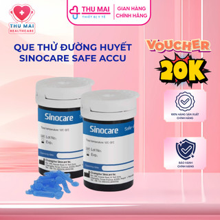   VOUCHER 20K MỞ BÁN  Que Thử Đường Huyết Safe Accu Sinocare  que thử lượng đường trong máu test tiểu đường 