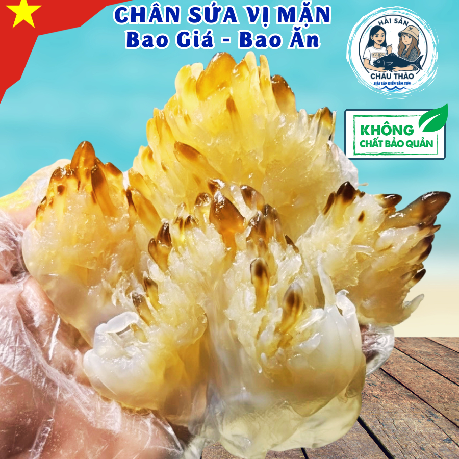 Chân Sứa Biển Khô 1KG SỨA CHÂN Loại Mặn - Sứa Cà Tắc Mắm Nhỉ, Sốt Thái - Chân sứa ăn liền sau xả mặn