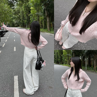   Steezy  Áo khoác cardigan len vặn thừng khóa 2 chiều có mũ dáng lửng áo khoác len dài tay thu đông cho nữ KC9869 