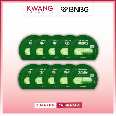 Hộp 10 Miếng Mặt Nạ BNBG Tràm Trà Tea Tree Hỗ Trợ Làm Dịu Da Giảm Mụn 30ml Hàn Quốc