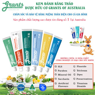 Kem đánh răng thảo dược  hữu cơ Grants -110g, Ngừa viêm nướu,ê buốt chảy máu chân răng -KOL