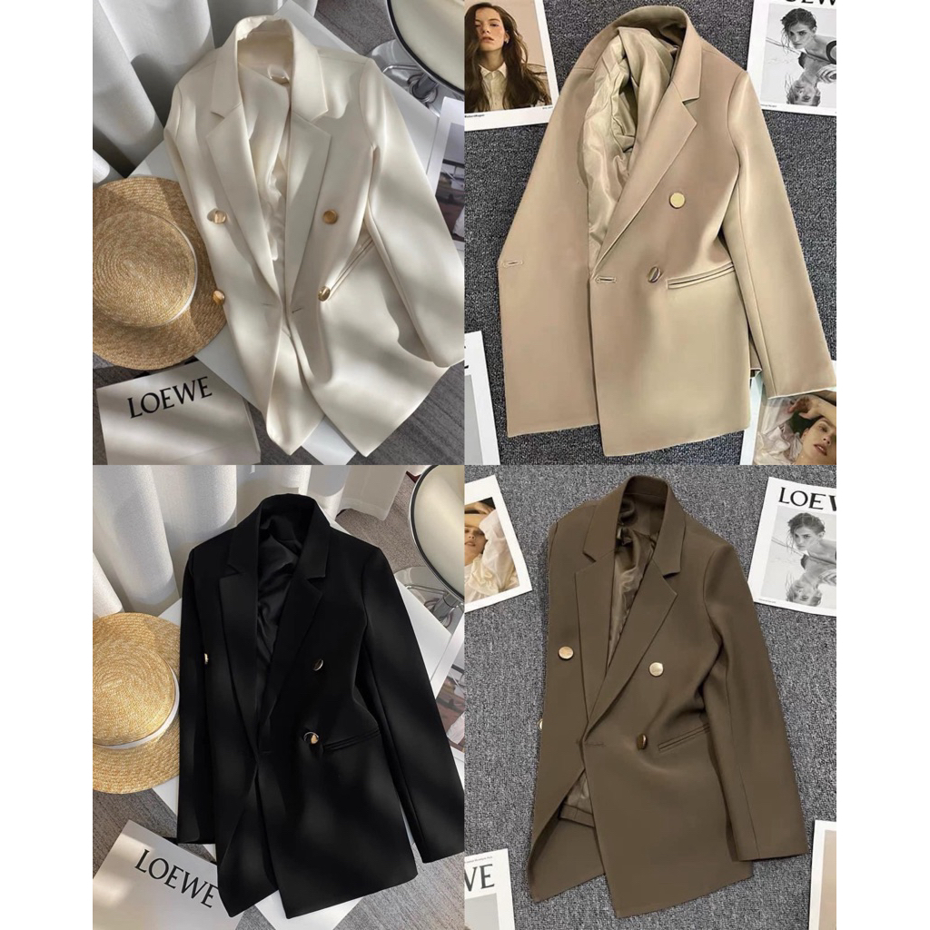 ÁO BLAZER ÁO VEST DÁNG RỘNG, Áo Khoác Blazer Dáng Rộng Thời Trang Xuân Hè Cho Nữ