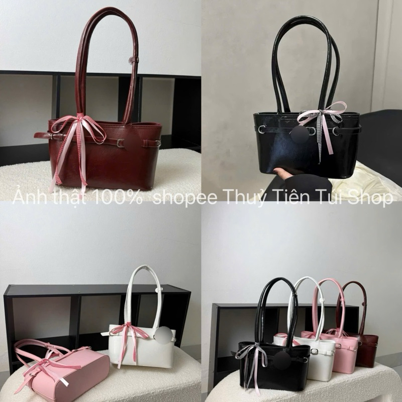Túi xách kẹo nách công sở TẶNG CHARM NƠ da bóng