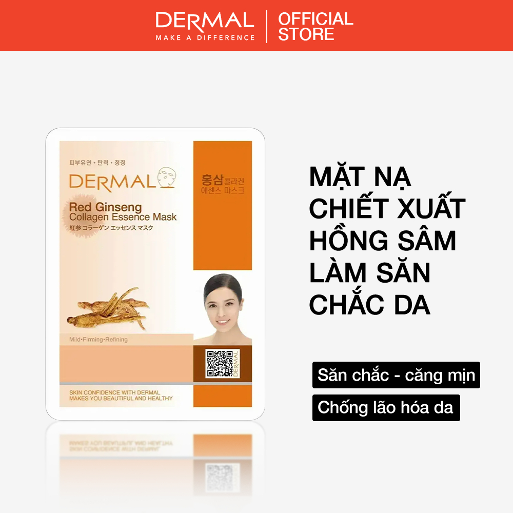 [Dermal] Combo 10 Mặt Nạ  Red Ginseng Collagen Essence-Tinh chất Hồng Sâm Hỗ Trợ Chống lão hóa, Đàn 