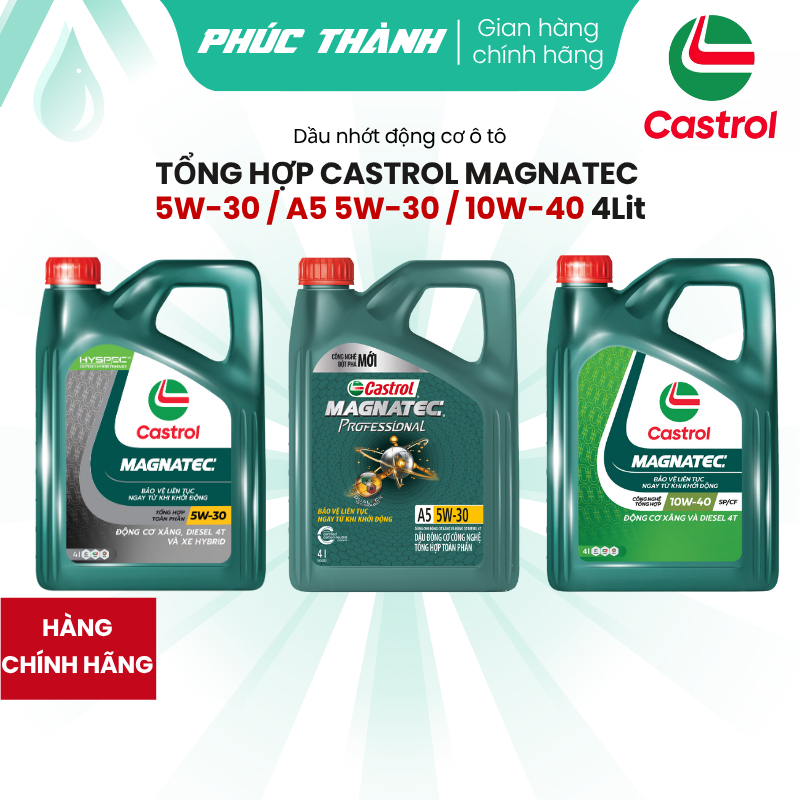 Tổng Hợp Castrol Magnatec 5W30 | PROFESSIONAL A5 5W30 | 10W40 Mẫu Mới - Chính Hãng