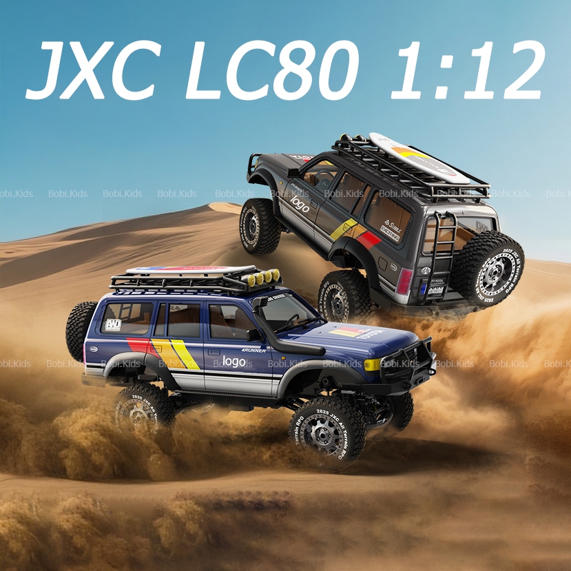 Xe Địa Hình Điều Khiển Từ Xa JXC LC80 1:12 – Land Cruiser Offroad, Leo Núi Mạnh Mẽ, Pin Sạc, Đèn LED