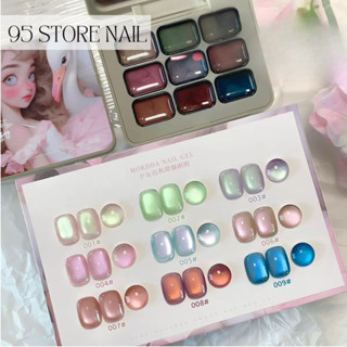  Set sơn gel mắt mèo mini 9 màu siêu sáng   tặng kèm cọ sơn   