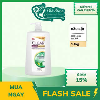  Dầu gội sạch gàu Clear mát lạnh bạc hà 1.4kg 880g 