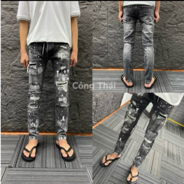 Quần jeans D222 xám di chỉ 4 cúc được ktra hàng
