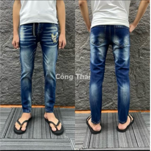 Quần jeans d222 cún trơn 4 cúc được ktra hàng