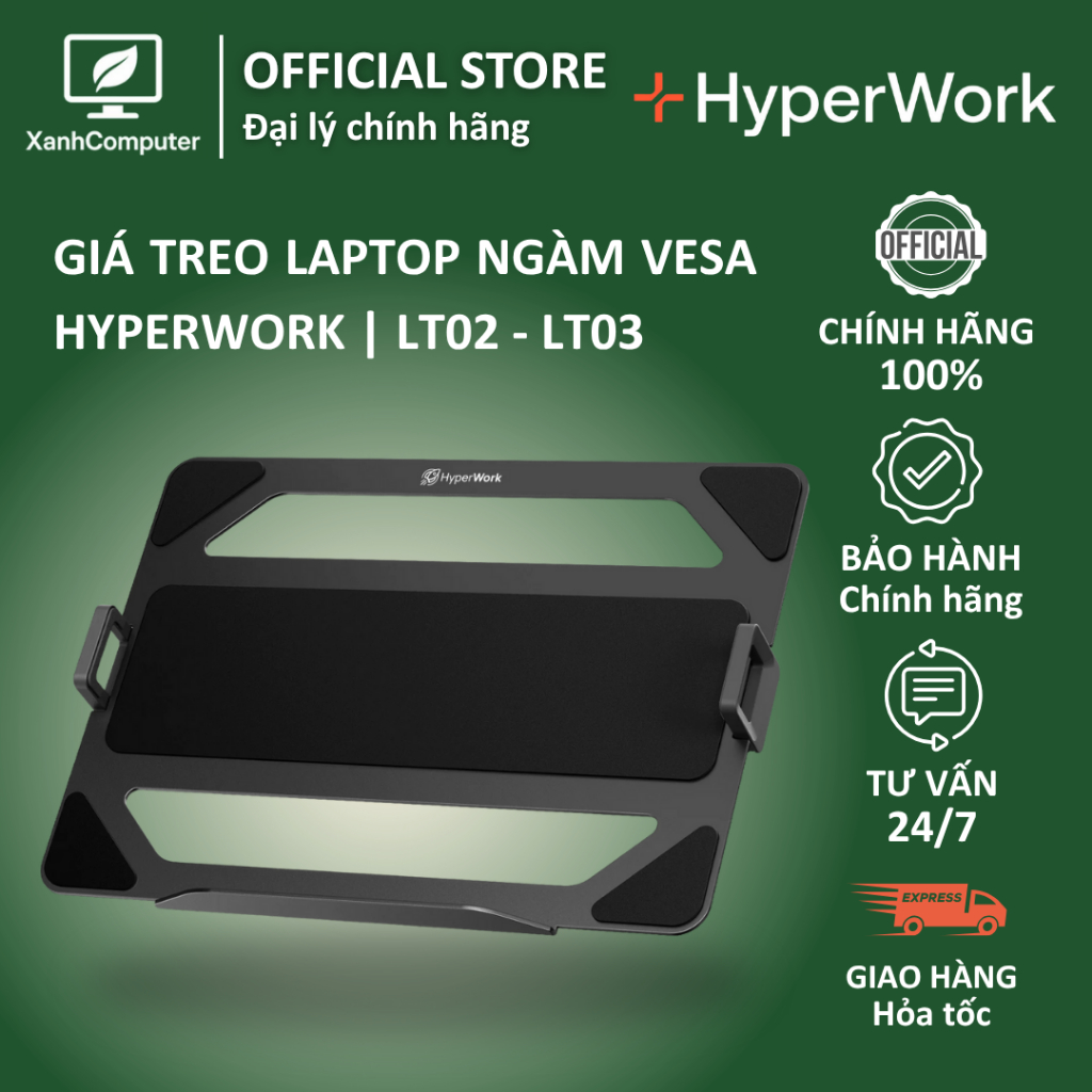Giá treo laptop ngàm Vesa HyperWork | LT02 - LT03