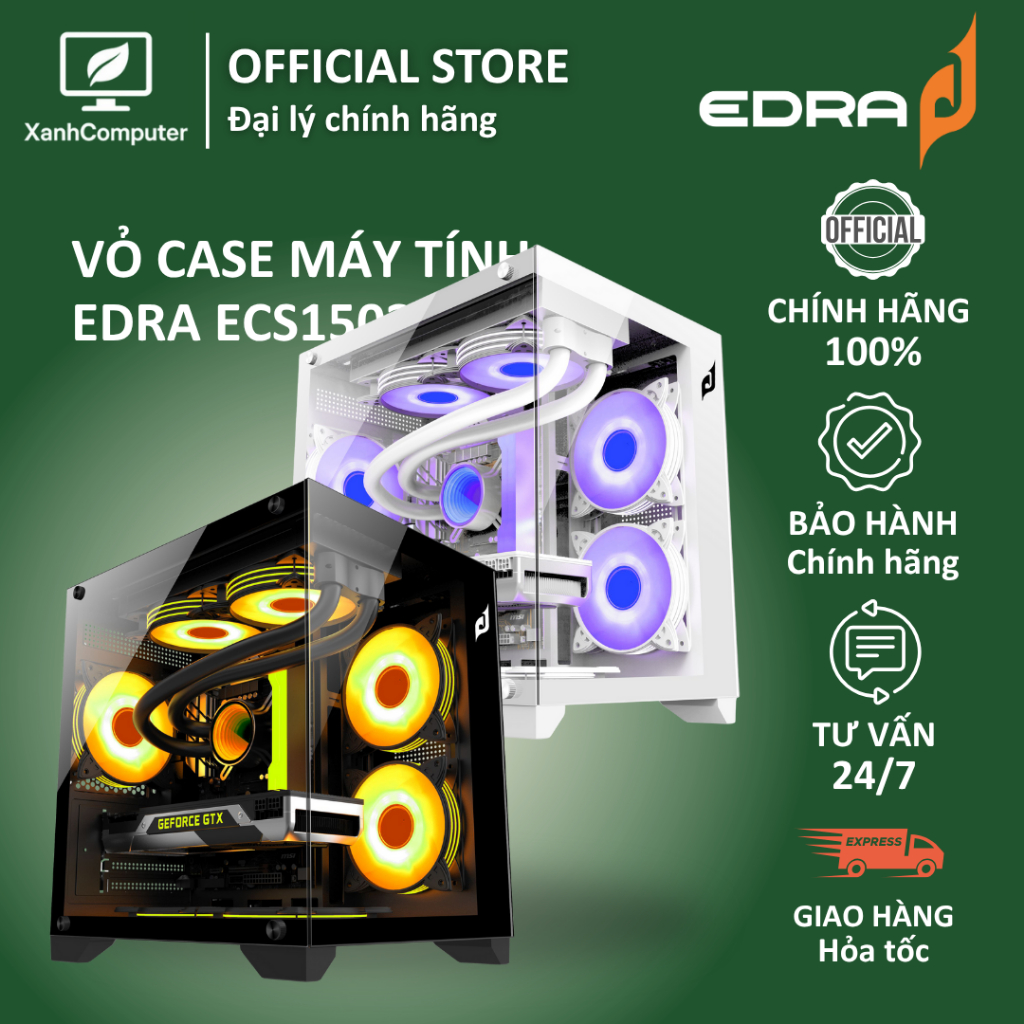 Vỏ CASE máy tính EDRA ECS1503(Không Fan) - Hàng chính hãng