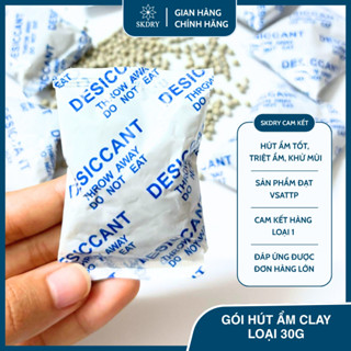 GÓI HÚT ẨM CLAY LOẠI 30g - chống ẩm mốc, khử mùi, hút ẩm dùng cho thực phẩm, đồ có dầu, dược phẩm, ví, túi da,....