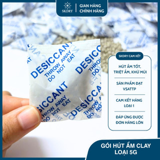 [Hàng loại 1] GÓI HÚT ẨM CLAY LOẠI 5g - chống ẩm mốc, khử mùi hút ẩm dùng cho thực phẩm (có dầu), ví túi da, linh kiện,.