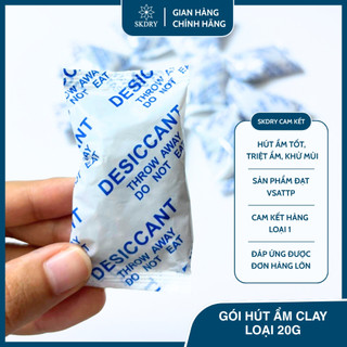  GÓI HÚT ẨM CLAY LOẠI 20g - chống ẩm mốc khử mùi hút ẩm dùng cho thực phẩm thực phẩm có dầu dược phẩm ví da túi,... 